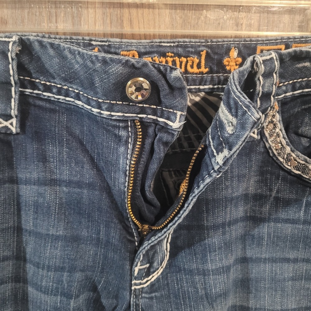 Rock Revival Glade Easy Bootcut Jeans 32 x 29.5 Embellished Rhinestone Pocket - Picture 9 of 14
